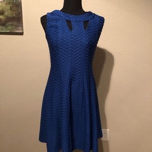 Royal blue Infocus studio summer dress. Cut outs and neck area.